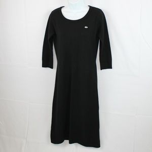 Lacoste Black Dress 38 Elbow Sleeve Wool Blend
